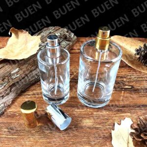 Round Glass Perfume Spray Bottles Decal Empty Perfume Bottles 50ml