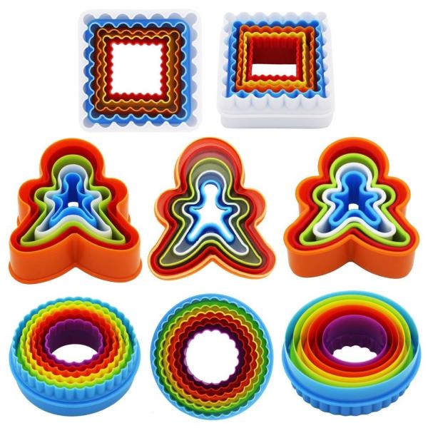 Buy Custom 3D Bakeware Cookie Tools Set Colorful Plastic Round Cookie Cutter at wholesale prices
