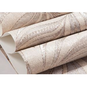 Eco - friendly Waterproof Embossed Leaf Wallpaper Embossed Vinyl Material