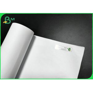 24 Inch 35 Inch White Uncoated Wide Format Paper Rolls For CAD Plotter Printing