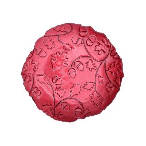 Embossed Round Charger Crystal Glass Plates Aluminium Painting 32cm