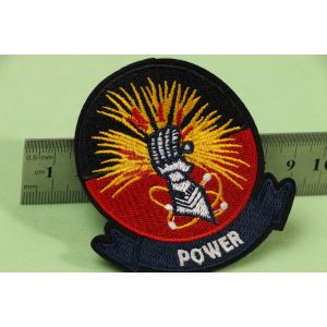 7.5x7cm Embroidered Fabric Cloth 3D Patch POWER Typeface