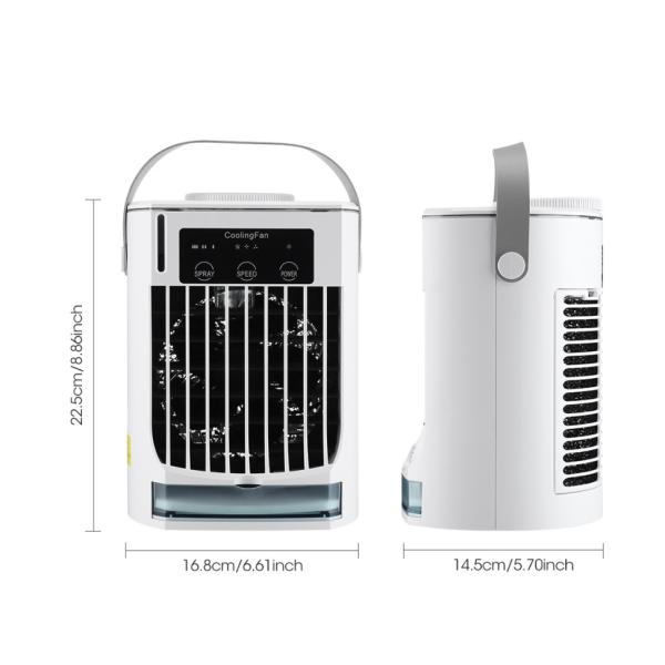 Electric Mini Air Conditioner Portable Cooler Fan for Office Table 2 Pc Water Cooling