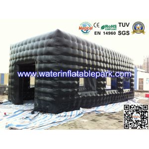 Black PVC Advertising Inflatable Cube Tent / Inflatable Party Tent Rental