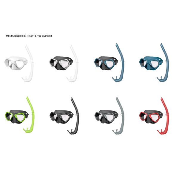 Tempered Glass Lenses ZMZ Snorkel Integrated Diving Mask Silicone Diving Snorkel Kit Snorkel Mask Set