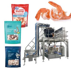 Quality 220 V Automatic Premade Pouch Packaging Machine with 1 Year Warranty and 5-50 Bag/min Speed for Frozen Shrimp for sale
