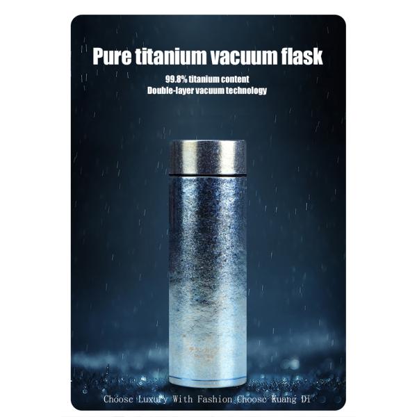 Factory Whole Sell Luxury Double Wall Astranaut Titanium Water Bottle, High Grade Pure Titaniun Insulated Vacuum Flask With Lid.