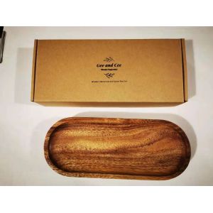 Multipurpose Rectangular Wooden Plate 25cm Fashion Fruit Snack Dish Tray