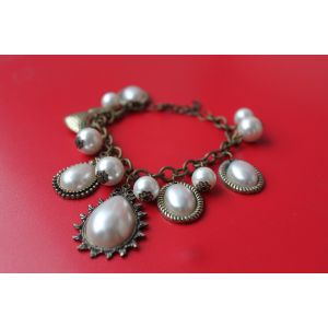2013 new artificial metal casting jewelry multiple beaded charms teardrop pearl