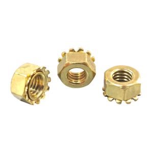 Polished M8 Brass Keps Lock Nut with Zinc Plated Finish for Industrial