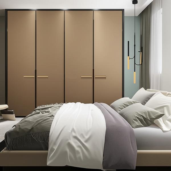 Buy MJMFD CYLD-001 Customizable ENF Grade Shaker Style PVC Wardrobe Door Panel｜22mm Particle Board with Aluminum Frame｜Modern Flat Panel Design for Cabinets & Wardrobes at wholesale prices