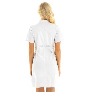 Medical Hospital Uniform Coverall White Nurse Uniform Dress