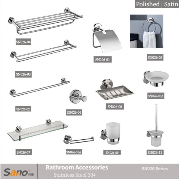 OEM Contemporary Bathroom Fittings Sus304 Stainless Steel 12 Piece Bathroom Set Wall Mounted