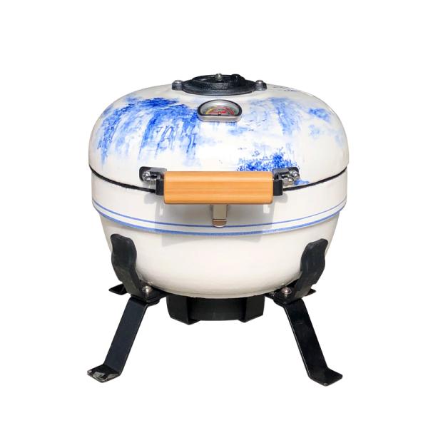 BBQ Outdoor Charcoal Smoker Easy Camping Fishing Mini Auplex Kamado 12inch Portable Ceramic Grill