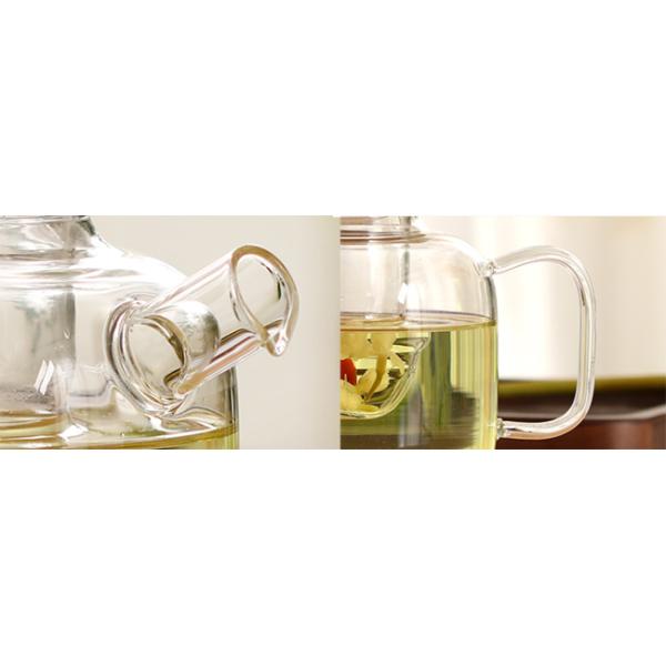 Office / Home Stovetop Safe Teapot With Infuser / Bamboo Lid High Borosilicate