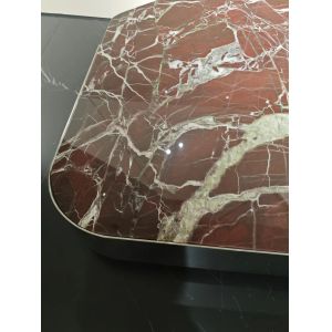 Rosso Levanto Marble Coffee Table - Luxury Crimson Art Centerpiece for Living