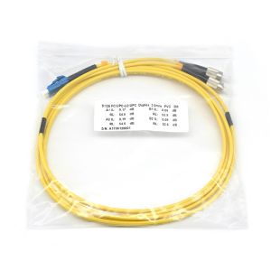 LSZH 3.0mm St Lc Fiber Patch Cable 2.0mm Duplex LC UPC To FC UPC SM