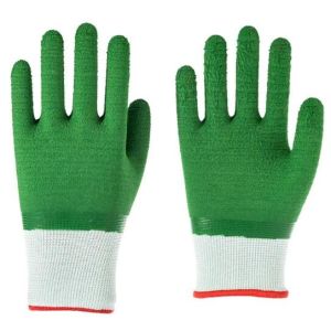 China Polyester Wave Latex Grip Gloves Labor Protection Work Latex Gloves Wear Resistant on sale