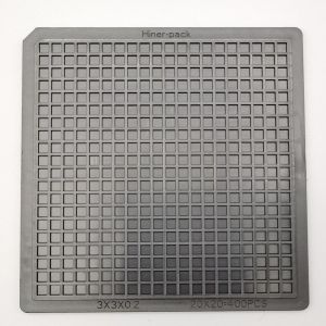 ROHS Black Stable Flatness PC 2-inch and 4-inch Waffle Pack Chip Trays For