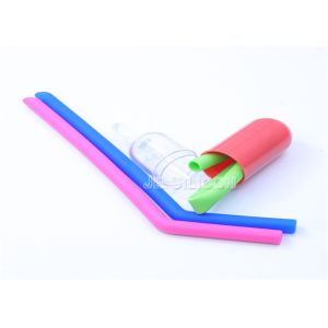 Durable Silicone Smoothie Straws , Flexible Reusable Straws Long Lifetime