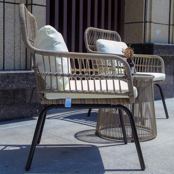 Garden Table Chairs Rattan Set Patio Dining Chair Rope Woven Beach Chair Wood