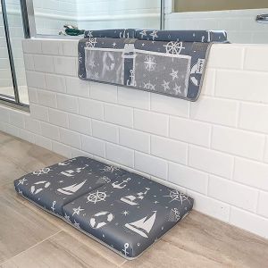 Water Resistant Bath Kneeling Pad With Dreamlike Nautical Theme Design