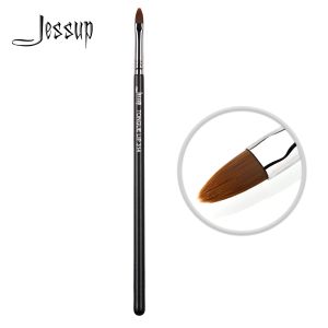 China Tongue Shape Synthetic Hair Lip Brush Black Silver Makeup Tools on sale