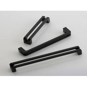 Matter Black Kitchen Cabinet Handles American Hollow Design Zinc Drawer pulls