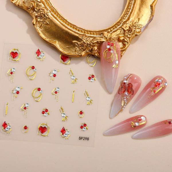 High gloss Irregular bronzing lines Marble leopard print semi curing gel nail sticker used with UV lamp