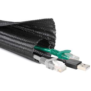 50mm Polyester Self Wrapping Split Braided Sleeving Flame Retardant