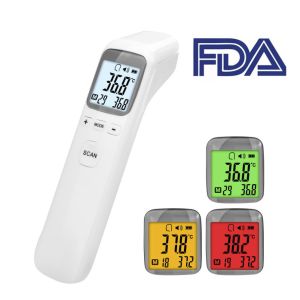 3-5cm Non Contact Forehead Thermometer RoHS Certified With Three Color Backlight