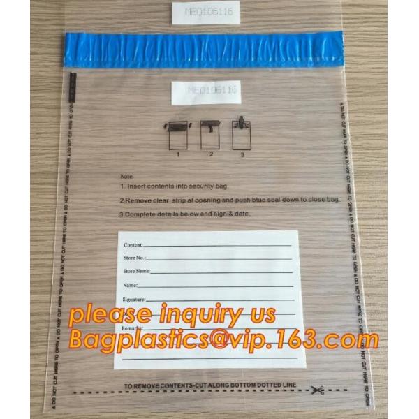 money locking security bag courier plastic bag, plastic self adhesive evidence bag/security bag, Temper-Evident Bags, De