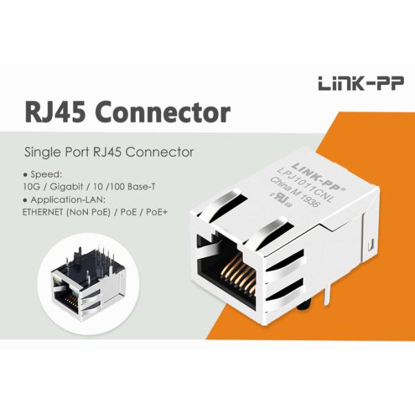 JXD1-9025NL 10/100 Base-T Tab Up 1 Port Rj45 Connector Shielded With Yellow / Green Led
