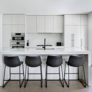 Home Furniture Modern Matte White Plastic Kitchen Cabinets