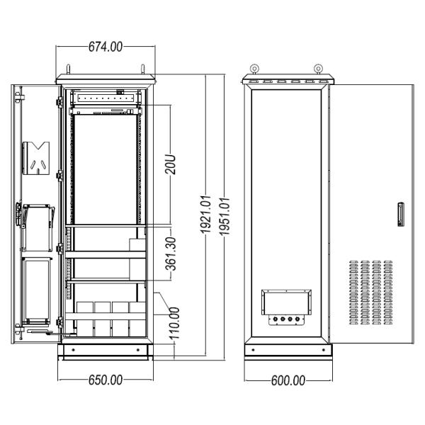 Double Wall Aluminum AL5052 Outdoor Power Cabinet / Outdoor Telecom Cabinet With SNMP Monitoring