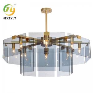 Quality Post-modern simple square lens glass pendant lamp living room chandelier Dining room chandelier for sale