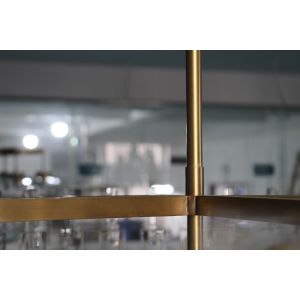 Lacquered Burnished Finish Brass Crystal Chandelier Tiered Round Chandelier With