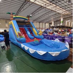 Commercial Grade PVC Inflatable Water Slide Combo With Pool