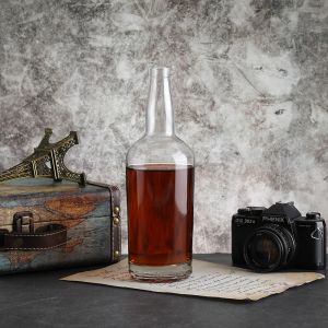 Hot Stamping 200ml 375ml 500ml 750ml 1000ml Glass Bottle for Whisky Rum Foreign