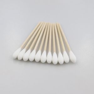 6 Inch Dry Cotton Tipped Swabs Portable Firm Wood Stick Moderate Hardness