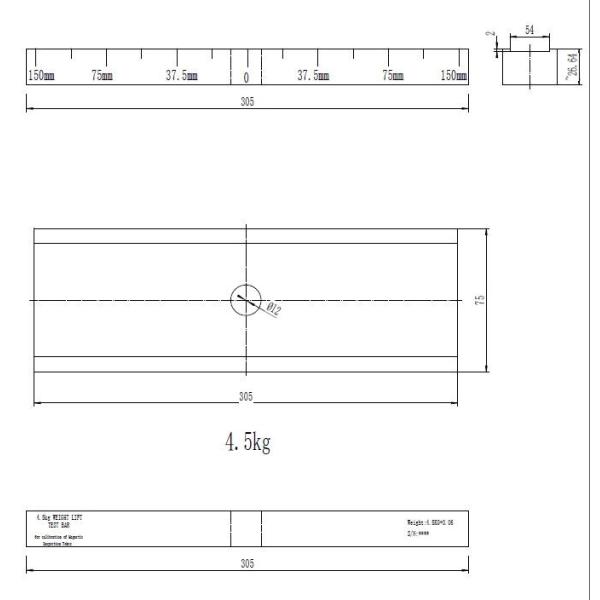 MT Magnetic Calibration Weight Lift Test Bar