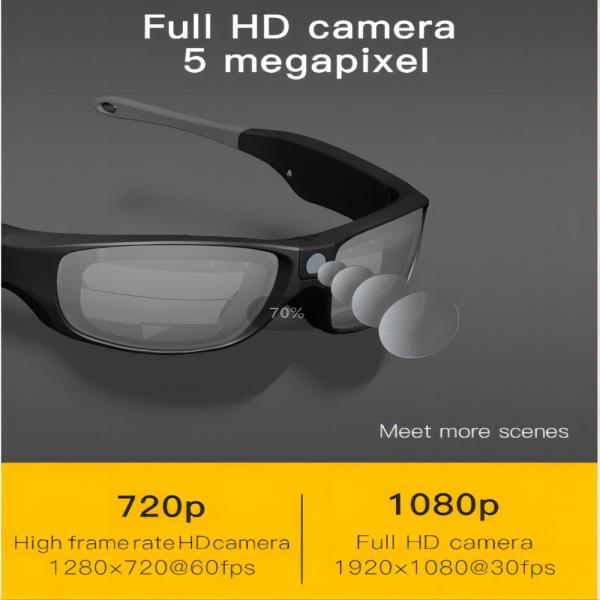 1080P HD Camera Glasses Sport Video Sunglasses DVR Eyewear Up To 30FPS 64GB Memory