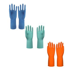 Flocked Lined Latex Rubber Gloves For Washing Dishes