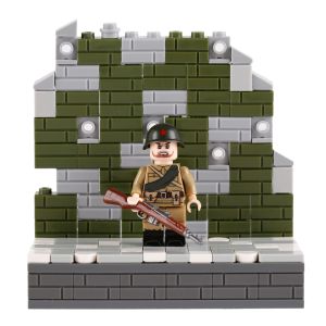 WW2 military weapon protective gear soviet soldier helmet building block