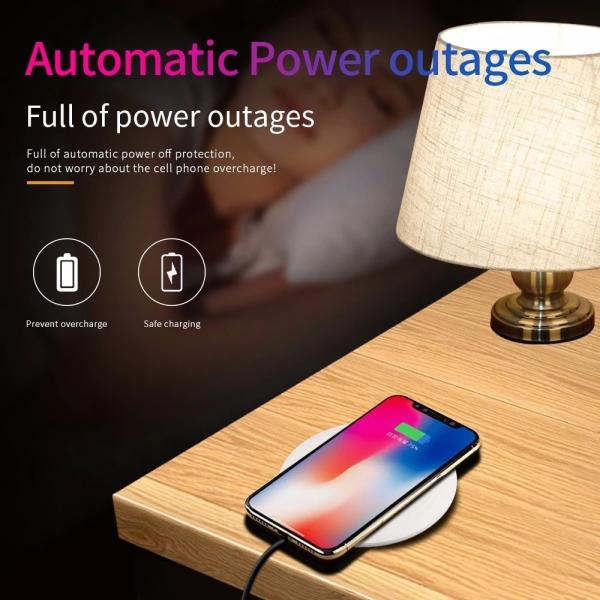 Lighting Qi Wireless Charging Station 5mm Portable Charger Cell Phone Charging Pad