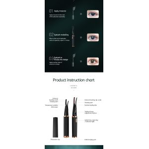 Portable Mini Electric Heated Eyelash Curler 70 Degrees Black