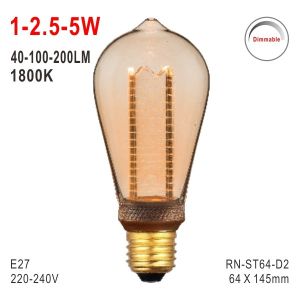 ST64 Bulb, LED Deco Light, E27 Bulb, Fashionable Glass Bulb, LED Candle,