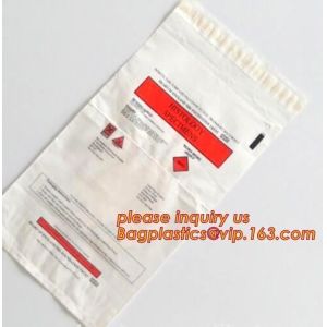 Medical packing Zip lockk sealing plastic biohazard specimen bag customized
