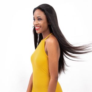 Straight 100% Brazilian Virgin Hair With 3 Bundles / Kim K Closure