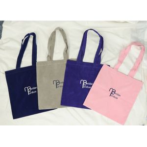 Velvet Tote Bags With Embroidery Printing Logo Recyclable Tote Bag